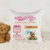 Announcing the Birth -- Personalised Cushion COVER ONLY